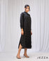 Refined Ease: Long-Sleeve Button Midi Dress-Top 72351